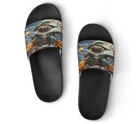 JTREWBV Summer Slippers for Women And Men Pumpkin Carriage in The Dark Print PVC Home Slippers Shower Shoes Bathroom Sandals, Non-Slip, Easy to Clean