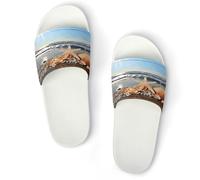 JTREWBV Summer Slippers for Women And Men Seashells on The Beach Print PVC Home Slippers Shower Shoes Bathroom Sandals, Non-Slip, Easy to Clean