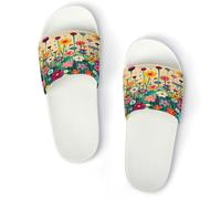 JTREWBV Summer Slippers for Women And Men Watercolor Flowers Print PVC Home Slippers Shower Shoes Bathroom Sandals, Non-Slip, Easy to Clean