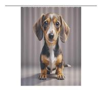 JTREWBV Thick Bathroom Shower Curtains,Cute Dachshund Print Bath Curtain, Fabric Shower Curtain with Metal Grommets & Plastic Hooks