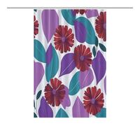 JTREWBV Thick Bathroom Shower Curtains,Flower Leaves Purple Print Bath Curtain, Fabric Shower Curtain with Metal Grommets & Plastic Hooks