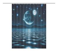 JTREWBV Thick Bathroom Shower Curtains,Night Light Print Bath Curtain, Fabric Shower Curtain with Metal Grommets & Plastic Hooks