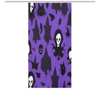 JTREWBV Thick Bathroom Shower Curtains,Purple Halloween Print Bath Curtain, Fabric Shower Curtain with Metal Grommets & Plastic Hooks