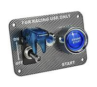 Jtron car switch panel 12V 20A for racing spot quick off 20A toggle switch+50A Engine Start Button Ignition Switch combine switch with Indicator light (blue)