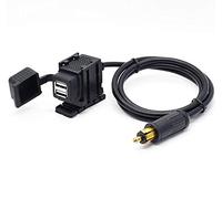 Jtron Cllena DIN Hella Plug to 2.1A Dual USB Charger Socket Power Adapter for BMW Motorcycle/Phone/iPhone/GPS SatNav