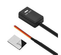 Jtron DIY Button Switch Paste Type ON/OFF for Fog Light, 12V/1A, White LED, Double Adhesive Tape, 30cm Wires