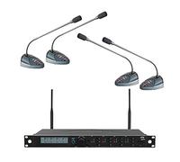 JTS CS-W4 Conference Wireless Gooseneck Microphone System 4 Way Desktop