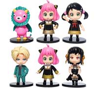 jtsgwop Anya Forger Q Version Character PVC Statue Action Figure Set, Cartoon Model Toy Anime Collection Decoration Cake Topper Gift 3.1" (B)