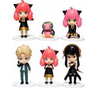 jtsgwop Anya Forger Q Version Character PVC Statue Action Figure Set, Cartoon Model Toy Anime Collection Decoration Cake Topper Gift 3.1" (B)