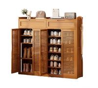 JTSMJQIE Bamboo Shoe Rack,2 3 4 Door Shoe Rack,Shoe Storage Benches With Drawers,Large-capacity Shoes Rack 8 9 Tier,Wooden Furniture,Versatile,For Entryway Living Room Hallway And Bedroom