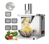 JTSMJQIE Commercial Vegetable Dicer - Heavy Duty Stainless Steel Electric Food Processor with 5 Blades for Dicing Carrots, Potatoes, and Onions