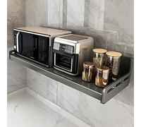 JTSMJQIE Durable Electric Oven Holder Shelf Wall-Mounted Microwave Oven Rack Suitable for Electric Oven,Microwave Oven/Gun Gray