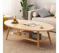 JTSMJQIE Modern Coffee Table for Living Room,Wooden Coffee Table with Shelf,Oval Center Table,Accent Table,Cocktail Side Table for Home,Office,Small Apartment