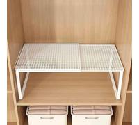 JTSMJQIE Retractable Tiered Cabinet - Sturdy Metal Storage Solution for Efficient Space Management in Closets, Kitchens & Shoe Cabinets