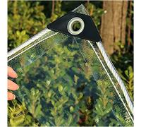 JTSMJQIE Transparent PVC Waterproof Tarp, Waterproof PVC Plant Cover with Reinforced Grommets, Heavy Duty Weatherproof Sheet for Plants, Patio Furniture & Outdoor Use