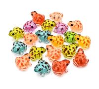JTWEB 20 Pcs Luminous Mini Resin Frogs - Glow in The Dark Tiny Figurines, Random Colour Assortment for Terrarium, Fairy Garden, Dollhouse & DIY Craft Decor
