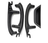 JTWMTY Left Right Driver Car Interior Door Pull Handle Leather Cover Set Assembly Replacement for X3 X4 F25 F26 2010-2016 Exact Fit Original Mounting Holes(RHD Set Black)