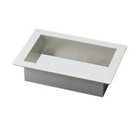 JTWWDM 2-Piece Flush Mount Trash Chute, Recessed Stainless Steel Direct Throw Garbage Bin, Square In-Counter Waste Basket for Kitchen Bathroom Office,White,Lid