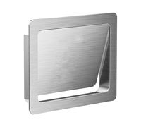 JTWWDM 304 Stainless Steel Recessed Wall Mount Trash Can, Hidden Push to Open Hidden Garbage Bin, Side Opening Wastebask for Bathroom Kitchen Vanity Cabinets,Silver,Style A