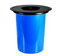 JTWWDM 5L/8L Stainless Steel Manual Lift Lid, In-Counter Trash Can with Removable Bucket Cover, Round Black or Silver Smooth Edges, Blue Countertop Garbage Bin,Black,5L