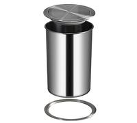 JTWWDM Built-in Countertop Trash Can with Rotating Lid, Round Hidden Garbage Bin, Embedded Stainless Steel Waste Chute for Hotel Kitchen Commercial Bar,304 Material