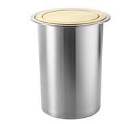JTWWDM Built-in Round Countertop Trash Can with Rotating Lid, Hidden Stainless Steel Garbage Bin, Embedded Waste Chute for Commercial Bar Hotel Kitchen,Gold