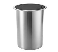 JTWWDM Built-in Round Countertop Trash Can with Rotating Lid, Hidden Stainless Steel Garbage Bin, Embedded Waste Chute for Commercial Bar Hotel Kitchen,Black