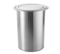 JTWWDM Built-in Round Countertop Trash Can with Rotating Lid, Hidden Stainless Steel Garbage Bin, Embedded Waste Chute for Commercial Bar Hotel Kitchen,Silver
