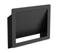 JTWWDM Commerical Stainless Steel Embedded Push Cover, Square Built-in Cabinet Trash Can Lid, Kitchen Countertop Garbage Can with Cover, Side Mount Trash Chute,Black,B