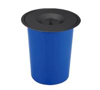 JTWWDM Countertop Trash Can with Handle Lid, 5L/8L Drop-In Waste Chute with Stainless Steel Cover, Easy-Lift Top, Hidden In-Counter Garbage Bin for Kitchen Office,Black,5L
