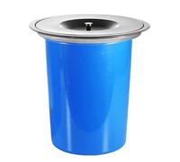 JTWWDM Drop-In Countertop Trash Can with Handle Lid, Stainless Steel Top & Plastic Barrel, 5L/8L Hidden Waste Bin for Kitchen Cafe Counters Offices and Salons,Silver,8L