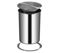 JTWWDM Drop-in Countertop Waste Can Set, Silver Round Stainless Steel Hidden Garbage Bin, Complete 3-Piece Recessed Trash Container for Indoor Cabinet,8L