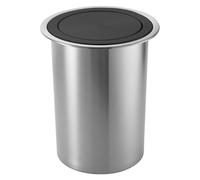 JTWWDM Embedded Countertop Trash Can Flip Lid, Stainless Steel Waste Basket Lid, Built-In Garbage Chute with Cover, Easy Push Cover for Kitchen Café or Office,Black