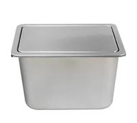 JTWWDM Embedded Countertop Trash Cans, Square Built-In Waste Chute with Swing Cover, 304 Stainless Steel Hidden Garbage Bin for Home Desktop Office Kitchen,L