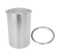 JTWWDM Embedded Stainless Steel Garbage Bin with Swing Lid, Built-in Countertop Trash Can Set, Round Waste Basket for Kitchen Home and Restaurant Use,12L