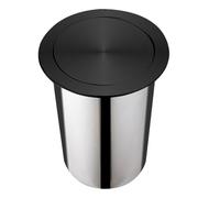 JTWWDM Embedded Stainless Steel Trash Can, Three Colors of Garbage Bin Lids, Built-in Countertop Waste Basket with Rotating Swing Lid, Perfect for Kitchen Home,Black