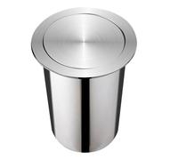 JTWWDM Embedded Stainless Steel Trash Can, Three Colors of Garbage Bin Lids, Built-in Countertop Waste Basket with Rotating Swing Lid, Perfect for Kitchen Home,Silver
