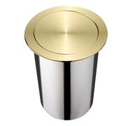JTWWDM Embedded Stainless Steel Trash Can, Three Colors of Garbage Bin Lids, Built-in Countertop Waste Basket with Rotating Swing Lid, Perfect for Kitchen Home,Gold