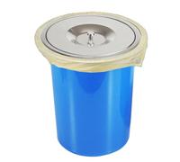 JTWWDM Hidden In-Counter Garbage Bin with Handle Lid, 5L/8L Drop-In Waste Chute, Stainless Steel Easy-Lift Top Cover, Countertop Trash Can for Kitchen Coffee Bar Office,Silver,8L