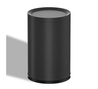 JTWWDM Luxury Swing-Top Waste Bin, 9L Matte Black Stainless Steel Trash Can with Lid, Stable Anti-Slip Bottom, Ideal for Modern Bathrooms & Living Spaces,Black