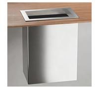 JTWWDM Minimalist Flush Mount Trash Can, Modern Countertop 304 Stainless Steel Garbage Bin, Square Direct-Drop Waste Chute for Minimalist Homes