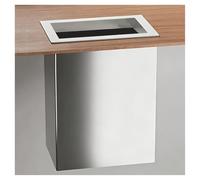 JTWWDM Modern Flush Mount Trash Chute, 304 Stainless Steel Two-Piece Waste Container, Built-In Direct Throw Garbage Can Lid, Square Counter Waste Basket