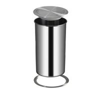 JTWWDM Modern Recessed Countertop Garbage Can, Sleek Stainless Steel Trash Bin with Rotating Flip Lid, Easy Cleanup, Worktop Waste Chute for Modern Kitchen Hotel,Silver