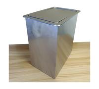 JTWWDM Modern Recessed Countertop Trash Can, Stainless Steel Built-in Waste Bin with Flip Cover, Sleek Square Garbage Can for Kitchen Islands Offices and Small Spaces,Big B