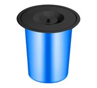 JTWWDM Round Recessed Garbage Bin Lid, 5l/8l Built-In Countertop Plastic Trash Can, Stainless Steel Handle Cover, Silver Waste Basketfor Office Hotel Kitchen,Black,5L