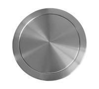JTWWDM Silver Built-In Countertop Trash Can Lid, Round Stainless Steel Balance Garbage Flap Cover, Swing Flush Waste Chute Lid for Kitchen Worktop Office Home,23.8cm 430 Material