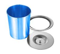 JTWWDM Space-Saving Trash Can with Lift Lid, Round Countertop Plastic Waste Chute, Stainless Steel Trash Can Lid, Built-In Garbage Bin Cover for Kitchen Bath,Silver,5L