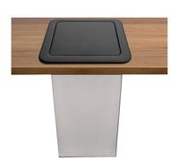 JTWWDM Square Built-in Countertop Trash Can, Stainless Steel Garbage Bin Flap Cover, Hidden Brushed Surface Waste Chute for Kitchen Coffee Bar Bathroom,Big C