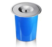 JTWWDM Stainless Steel Trash Can Cover, Hidden Built-In Garbage Bin with Lift Lid, Recessed Countertop Plastic Waste Chute, Trash Bin for Office Hotel Kitchen,Silver,8L