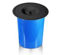 JTWWDM Stainless Steel Trash Can Cover, Hidden Built-In Garbage Bin with Lift Lid, Recessed Countertop Plastic Waste Chute, Trash Bin for Office Hotel Kitchen,Black,8L